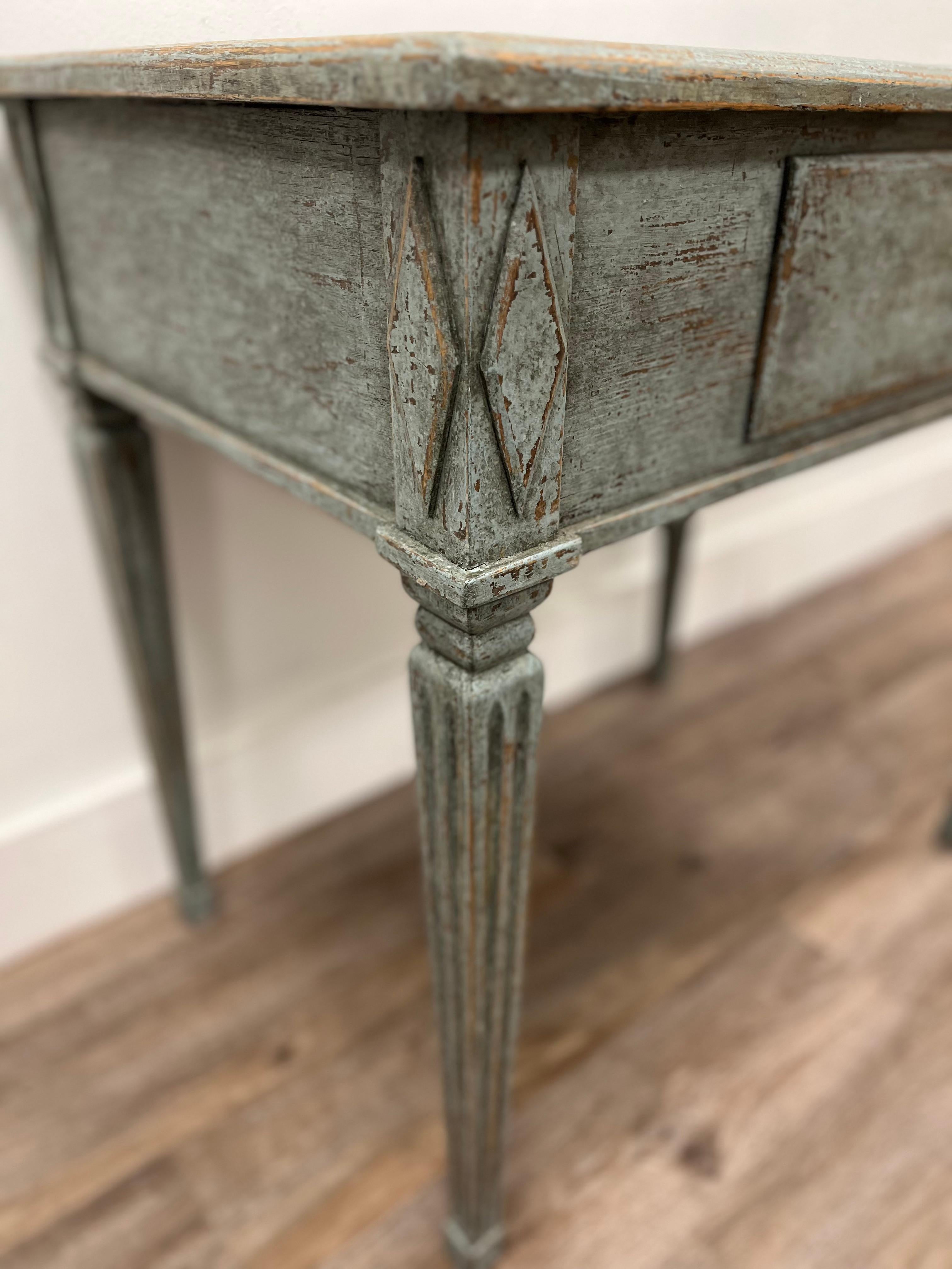Brass 20th Century Norwegian Gustavian Style Tile Table For Sale