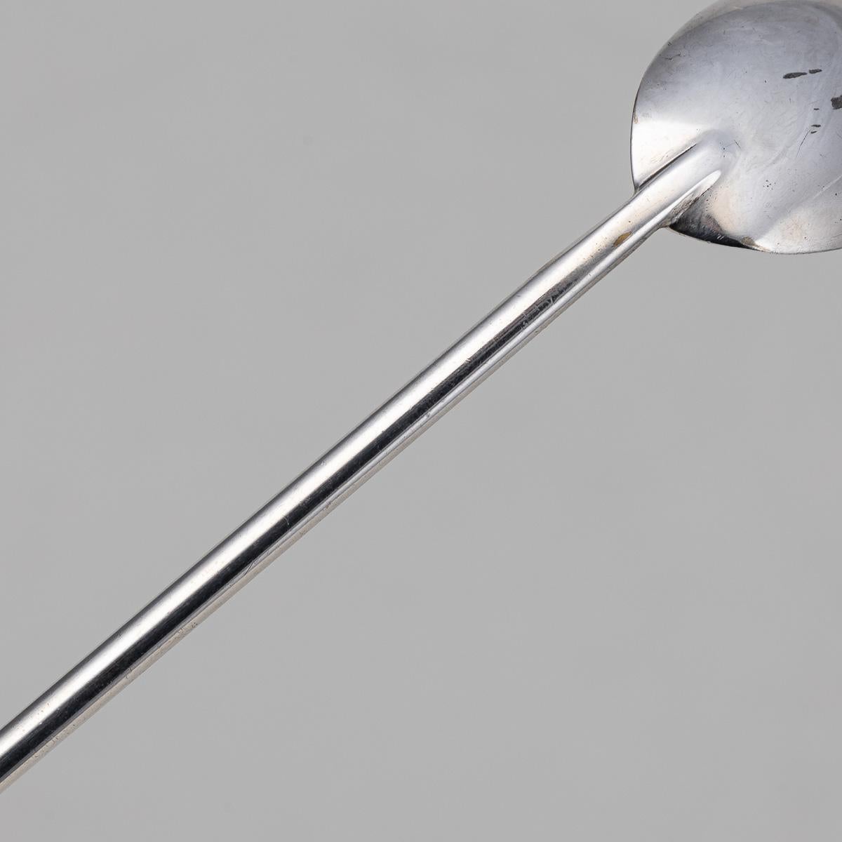 Chrome 20th Century Novelty Golf Ball Cocktail Mixing Spoon c.1930 For Sale