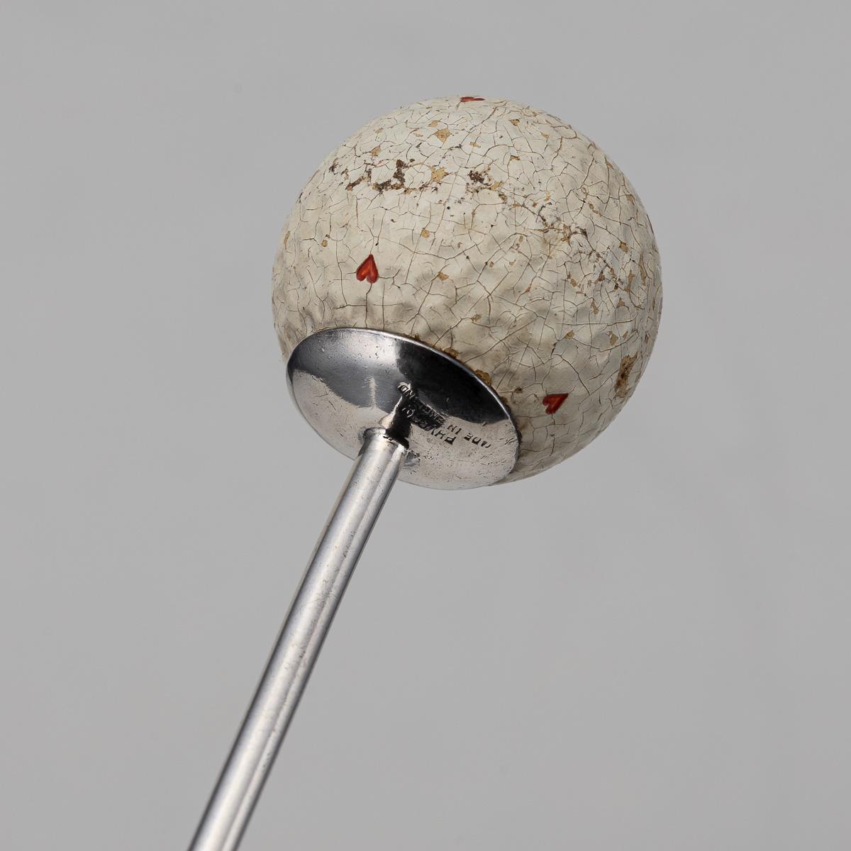 20th Century Novelty Golf Ball Cocktail Mixing Spoon c.1930 For Sale 3