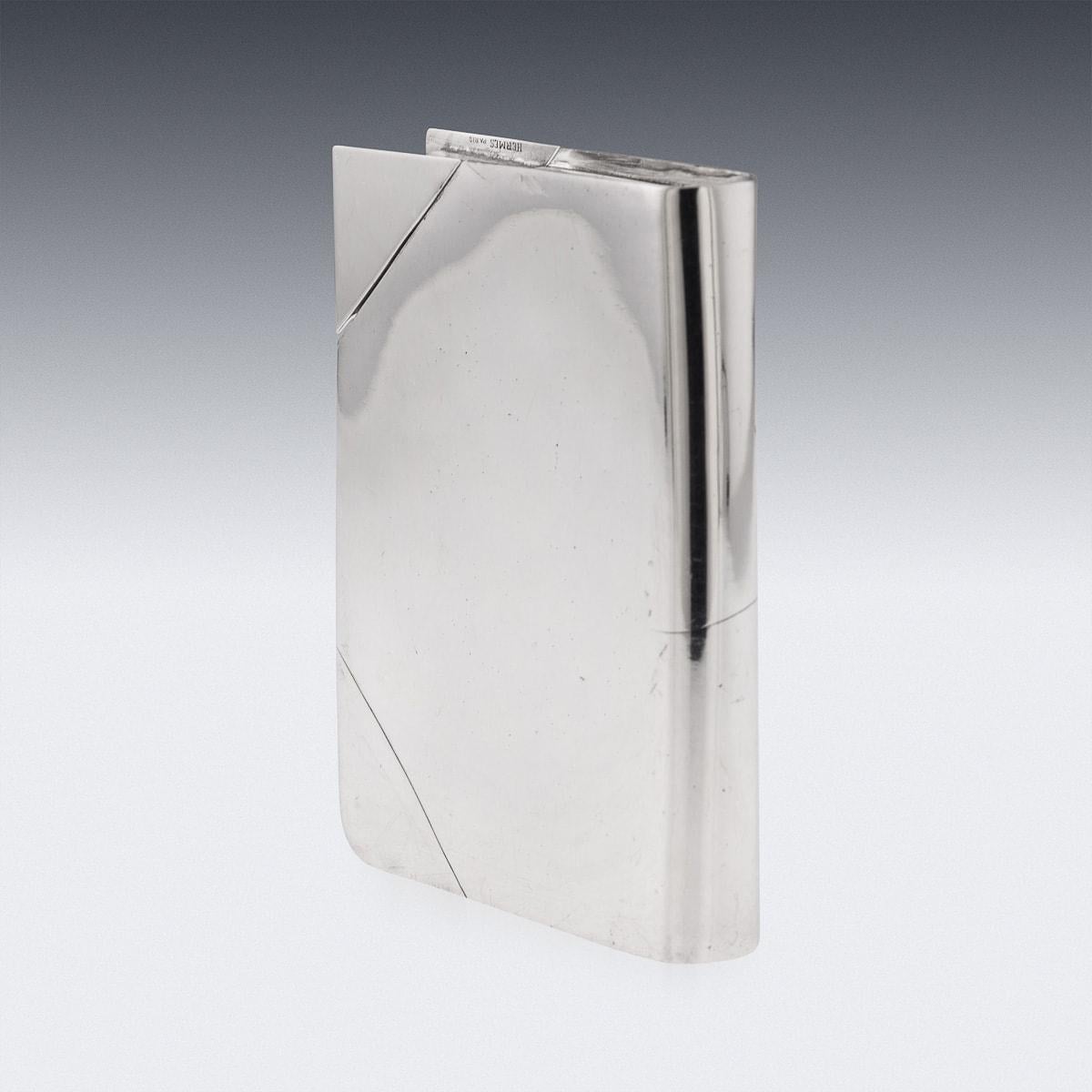 Other 20th Century Novelty Silver Plated Book Shaped Hip Flask By Hermès, Paris