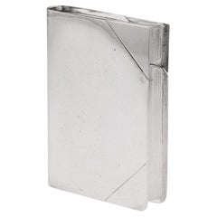 20th Century Novelty Silver Plated Book Shaped Hip Flask By Hermès, Paris