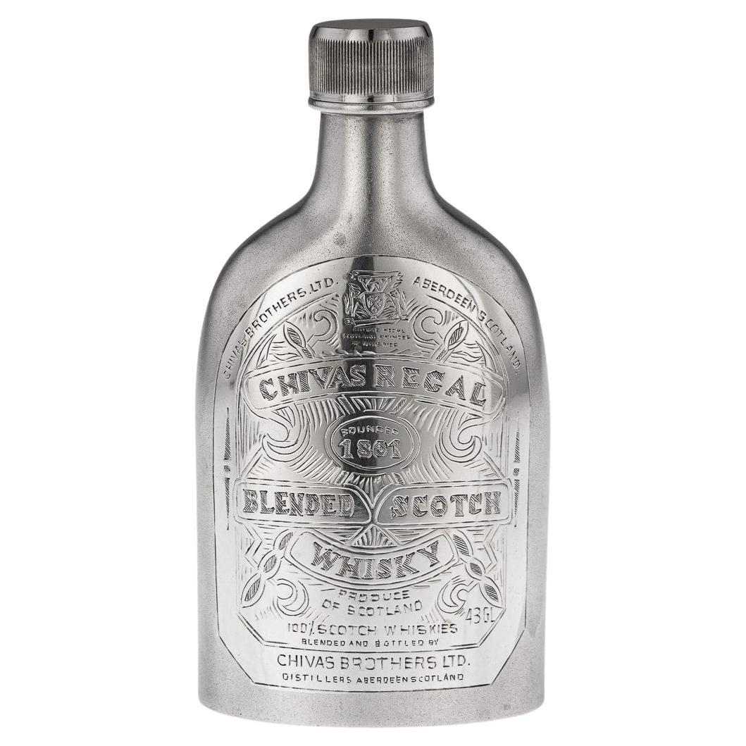 20th Century Novelty Solid Silver Chivas Regal Whisky Bottle