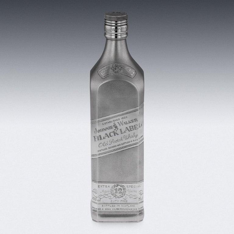 20th Century Novelty Solid Silver Large Johnnie Walker Whisky Bottle For  Sale at 1stDibs | johnnie walker silver bottle, james webb whisky cena,  james webb виски цена