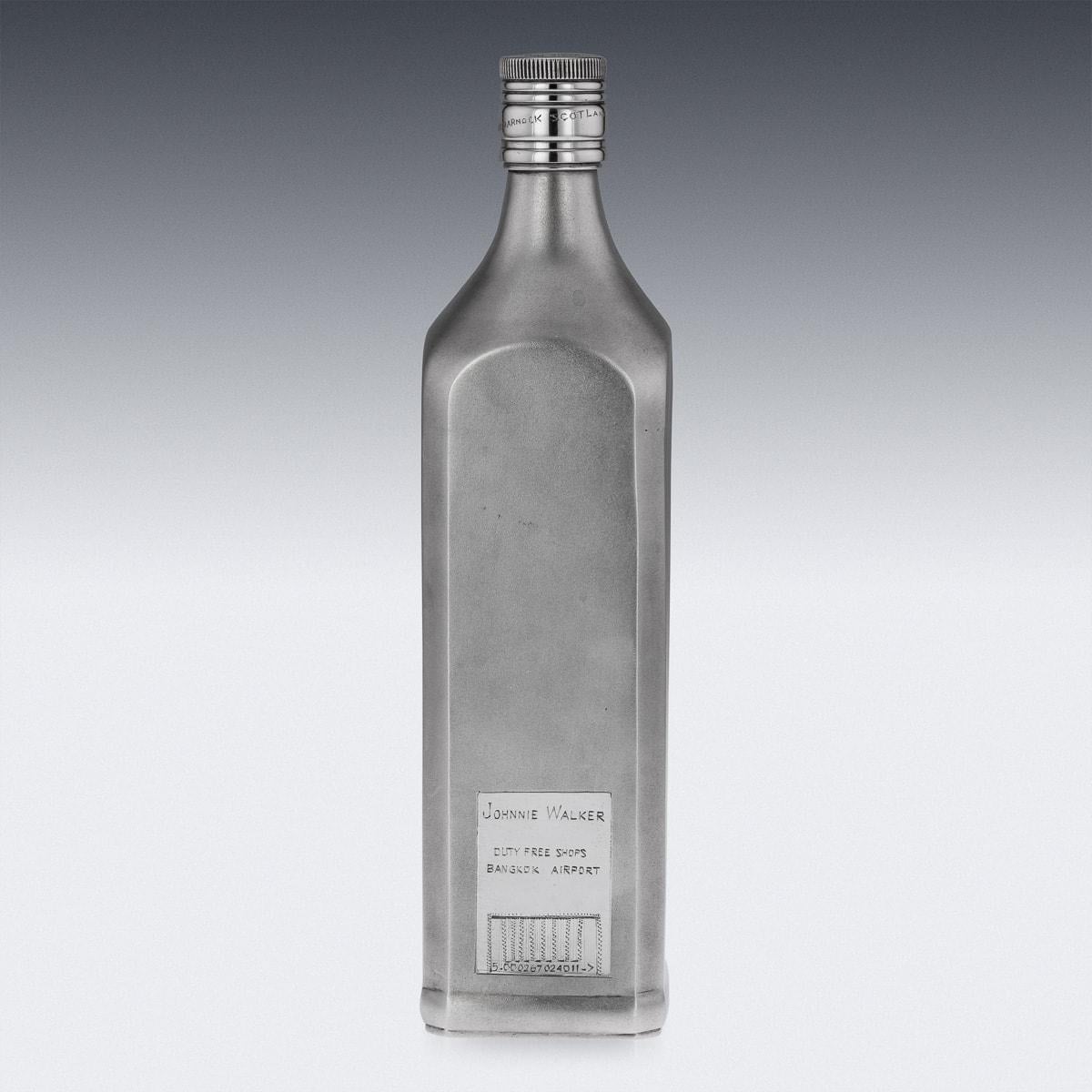 20th Century Novelty Solid Silver Large Johnnie Walker Whisky Bottle In Good Condition For Sale In Royal Tunbridge Wells, Kent