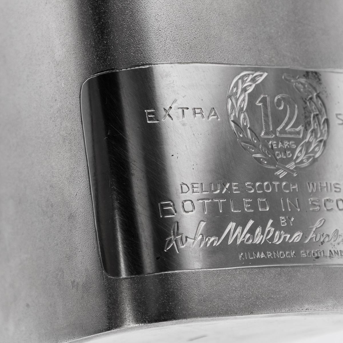 20. Jahrhundert Neuheit massivem Silber großen ein Liter Johnnie Walker Whisky-Flasche 12
