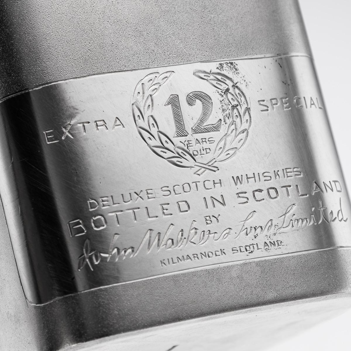 20. Jahrhundert Neuheit massivem Silber großen ein Liter Johnnie Walker Whisky-Flasche 13
