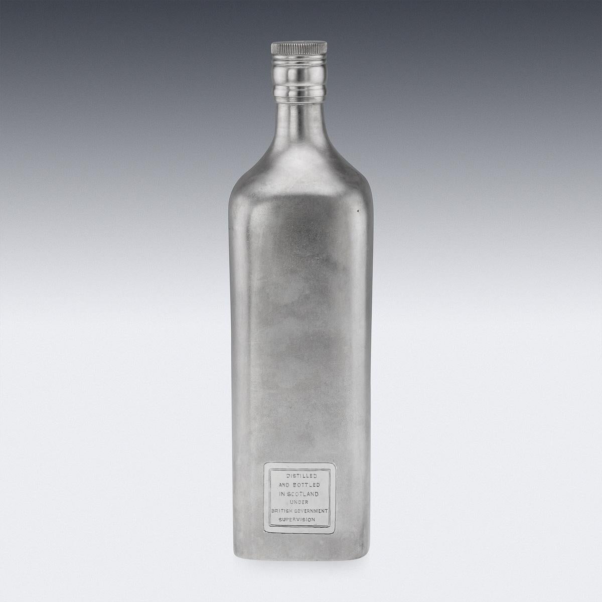 20. Jahrhundert Neuheit massivem Silber großen ein Liter Johnnie Walker Whisky-Flasche (Britisch)