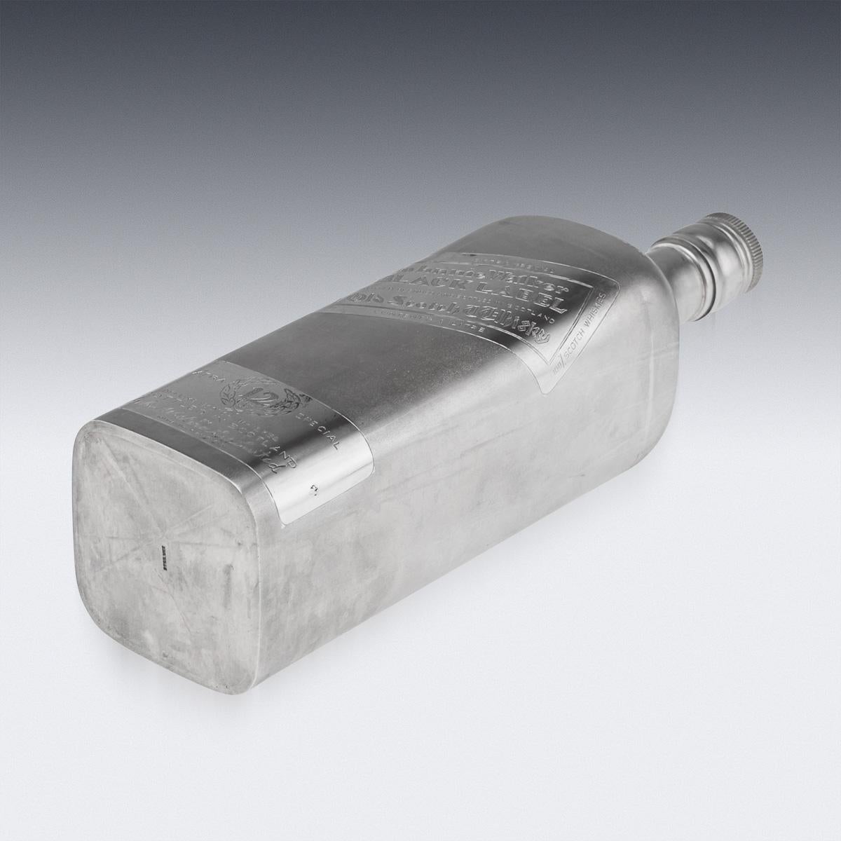 20. Jahrhundert Neuheit massivem Silber großen ein Liter Johnnie Walker Whisky-Flasche 1
