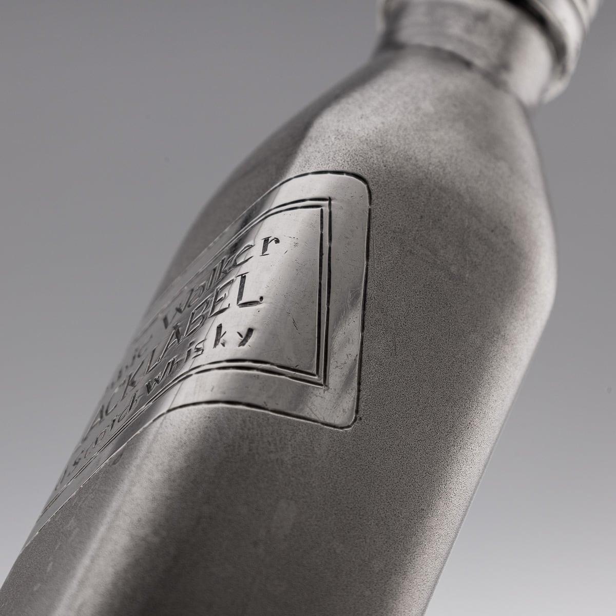 20th Century Novelty Solid Silver Miniature Johnnie Walker Whisky Bottle For Sale 5