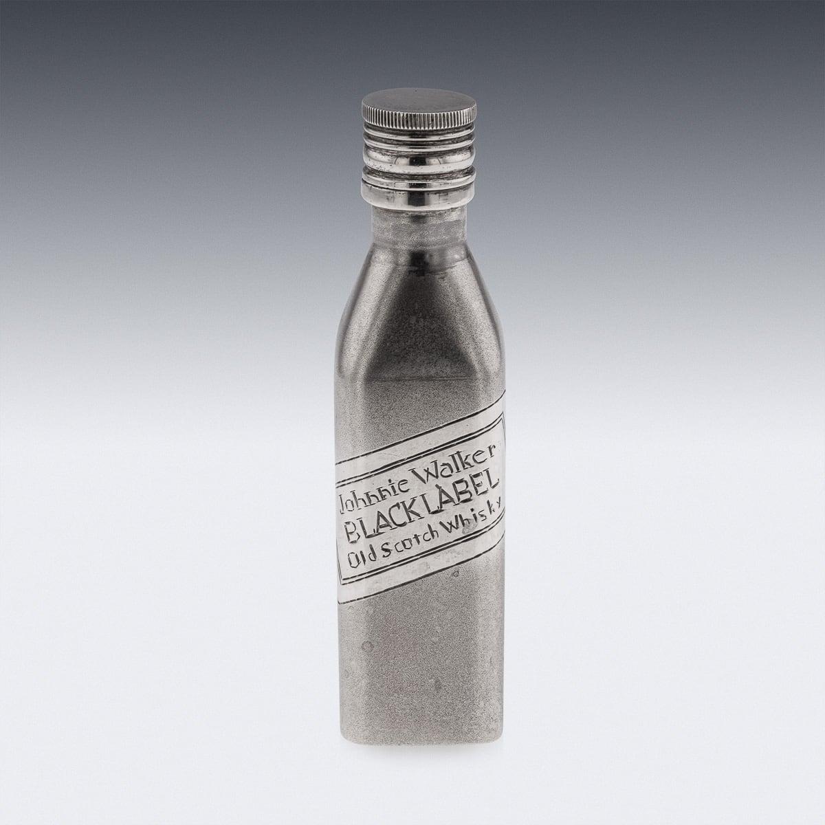 Other 20th Century Novelty Solid Silver Miniature Johnnie Walker Whisky Bottle For Sale