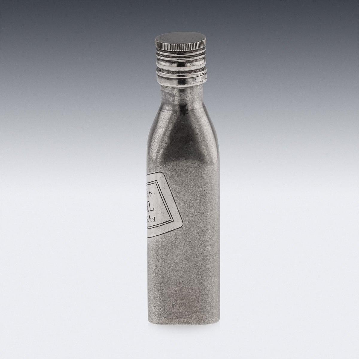 British 20th Century Novelty Solid Silver Miniature Johnnie Walker Whisky Bottle For Sale