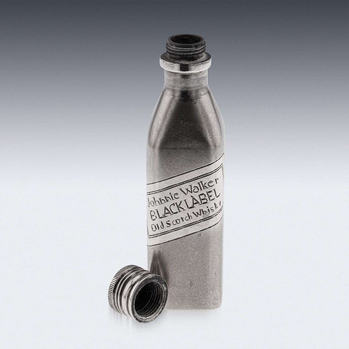 20th Century Novelty Solid Silver Miniature Johnnie Walker Whisky Bottle For Sale 2