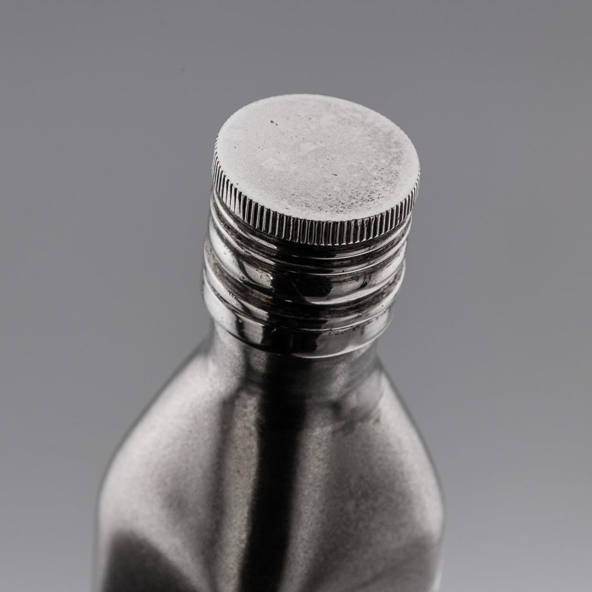 20th Century Novelty Solid Silver Miniature Johnnie Walker Whisky Bottle For Sale 3