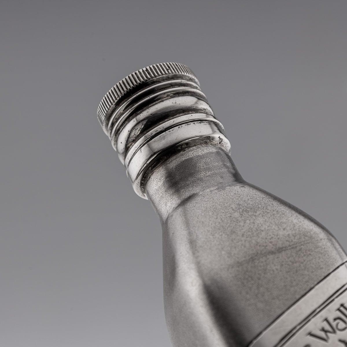 20th Century Novelty Solid Silver Miniature Johnnie Walker Whisky Bottle For Sale 4