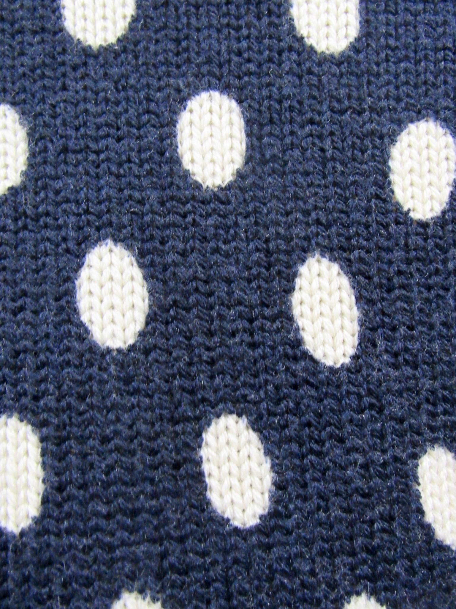 20th Century NWT Comme Des Garçons Navy and White Polkadot Sweater For Sale  at 1stDibs