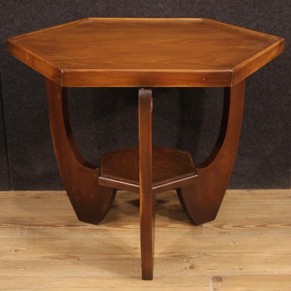 Italian 20th Century Oak and Beech Wood French Living Room Coffee Table, 1950s For Sale