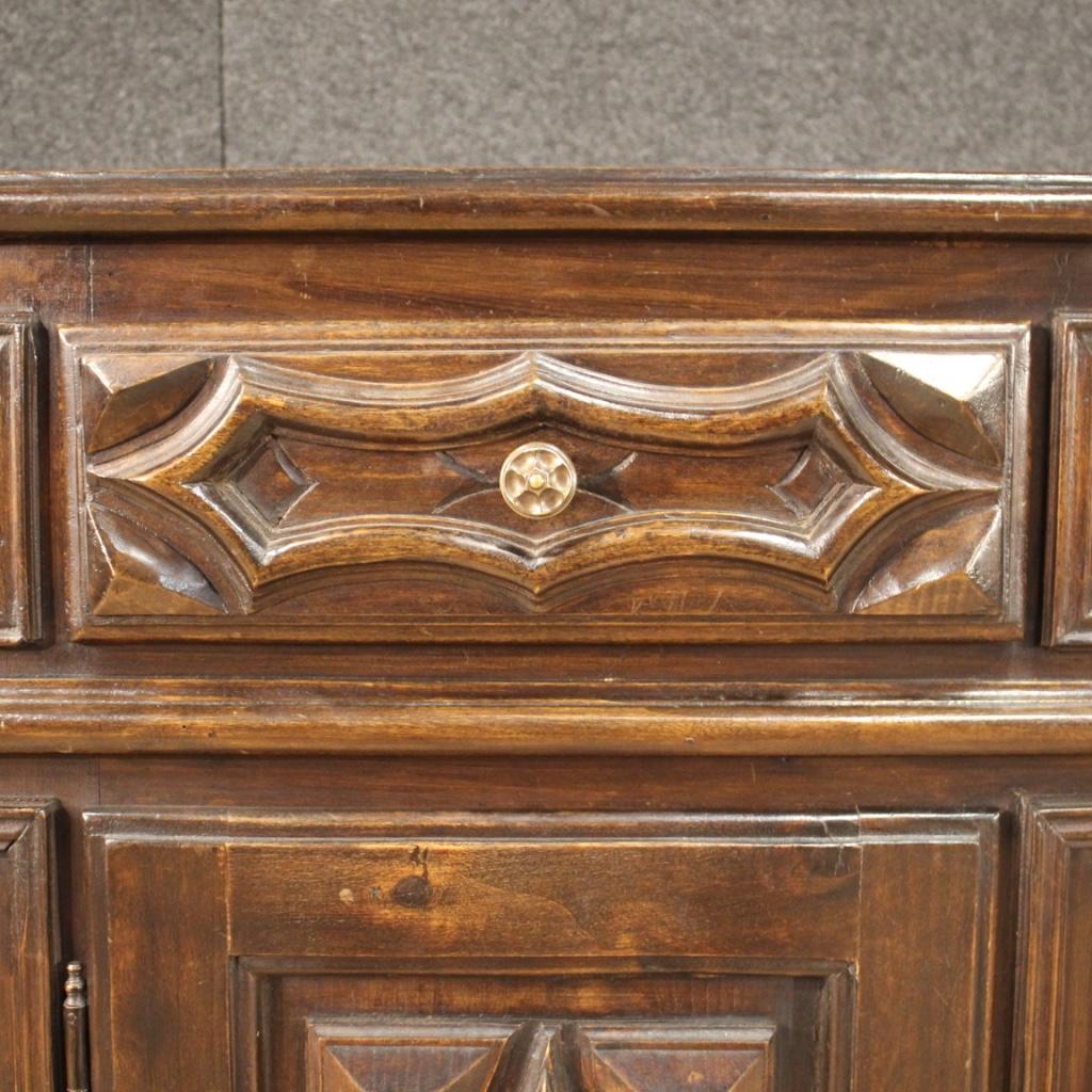 20th Century Wood Italian Baroque Style Sideboard, 1950 In Fair Condition In Vicoforte, Piedmont