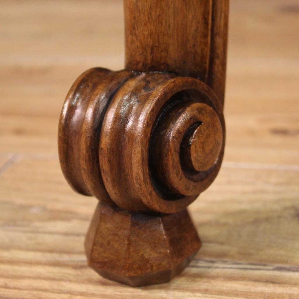 Table demi-lune française du 20ème siècle en chêne, bois de hêtre et bois fruitier, 1960 Bon état - En vente à Vicoforte, Piedmont
