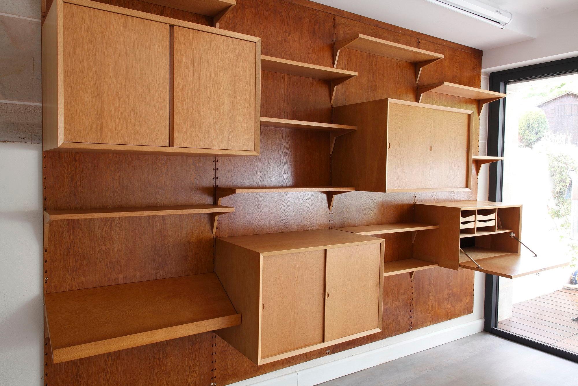 20th Century Oak Cado Wall System by Poul Cadovius In Good Condition In Paris, FR