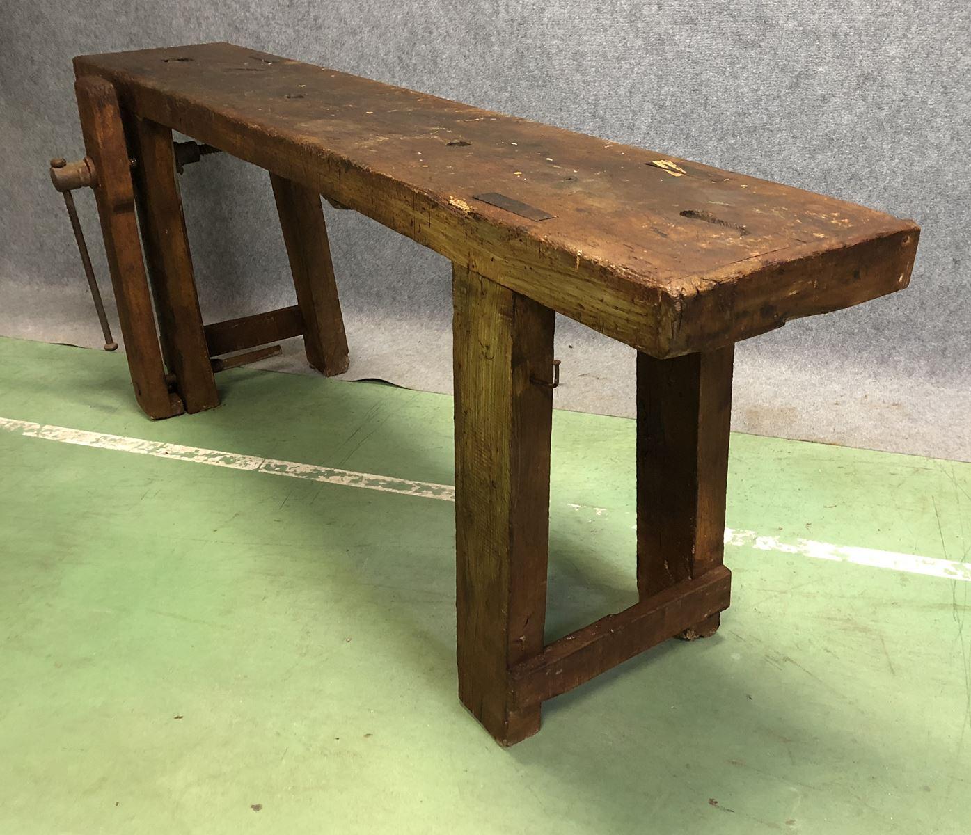 20th Century Oak Carpenter Table In Good Condition For Sale In Lannebert, FR