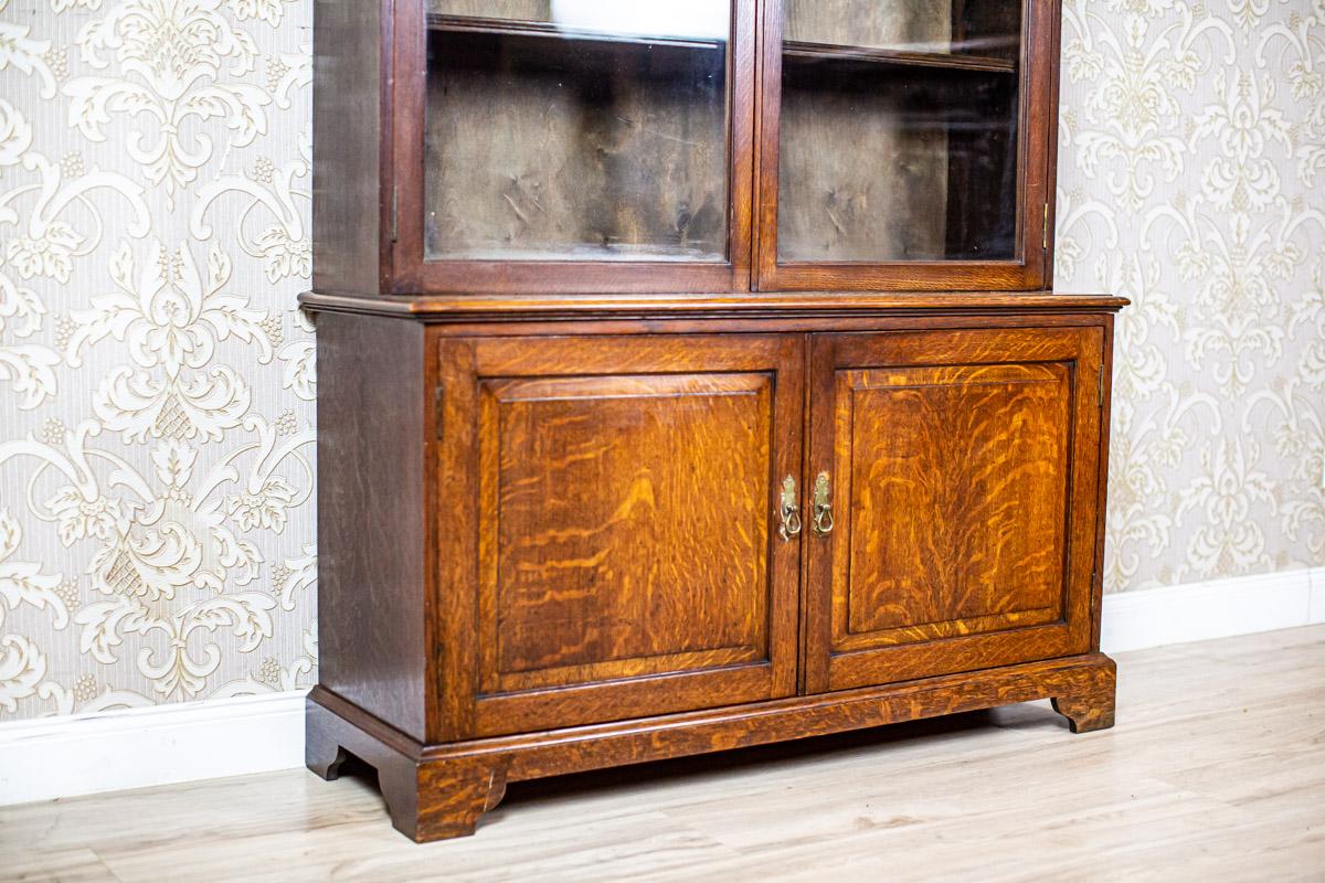 European 20th Century Oak Display Cabinet-Bookcase