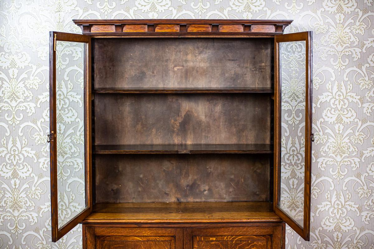 20th Century Oak Display Cabinet-Bookcase 1