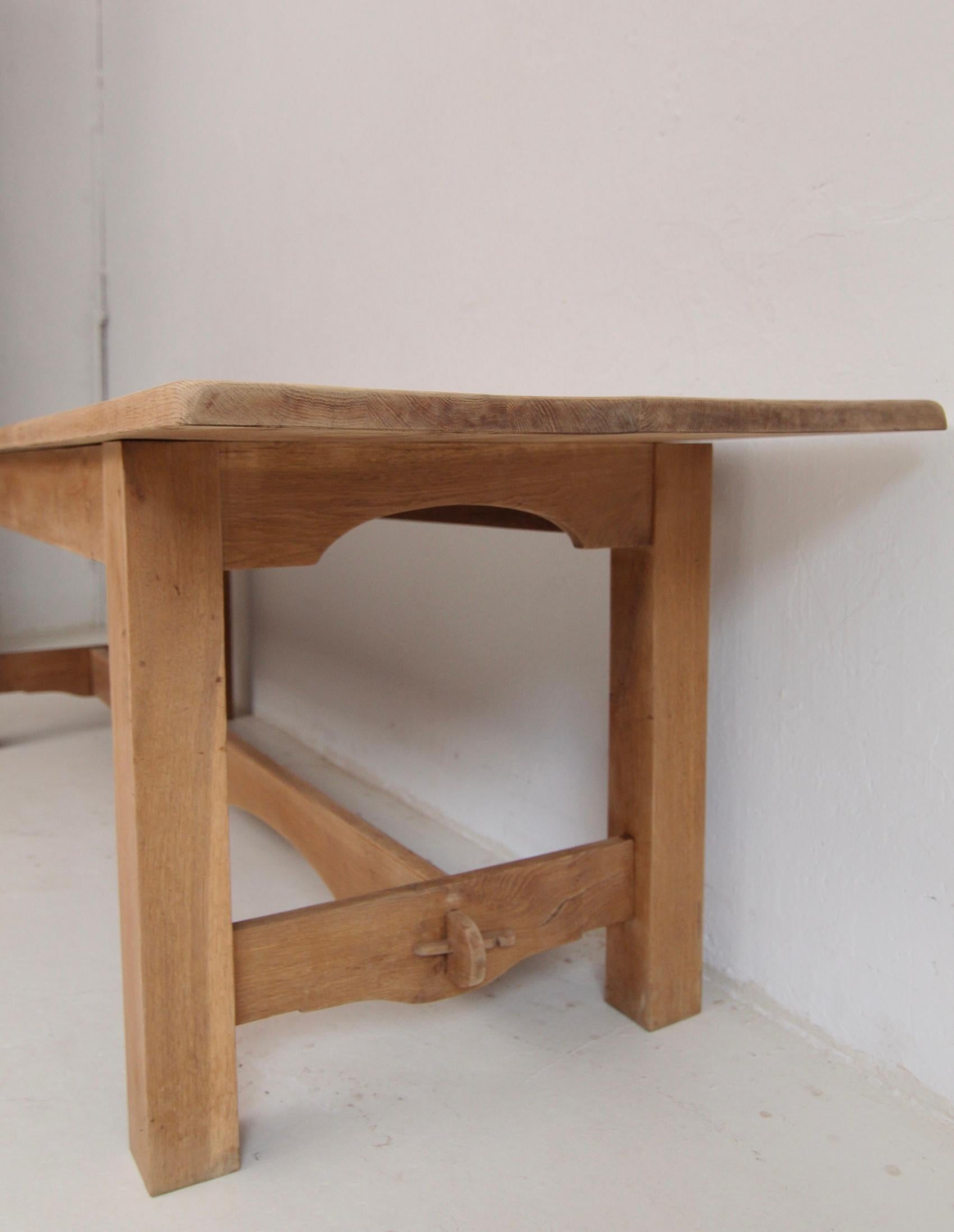 20th Century Oak Farm Dining Table 6