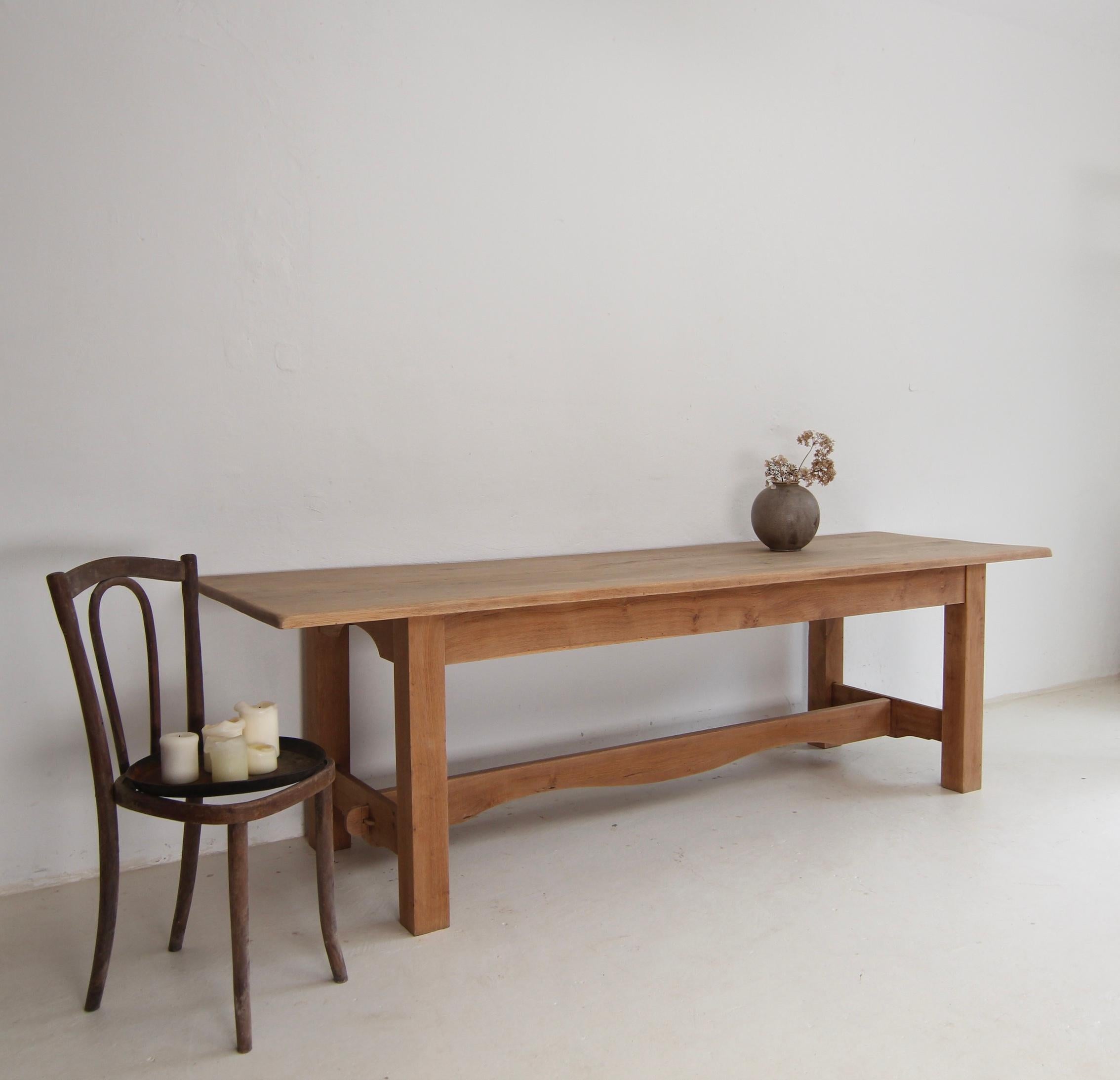European 20th Century Oak Farm Dining Table