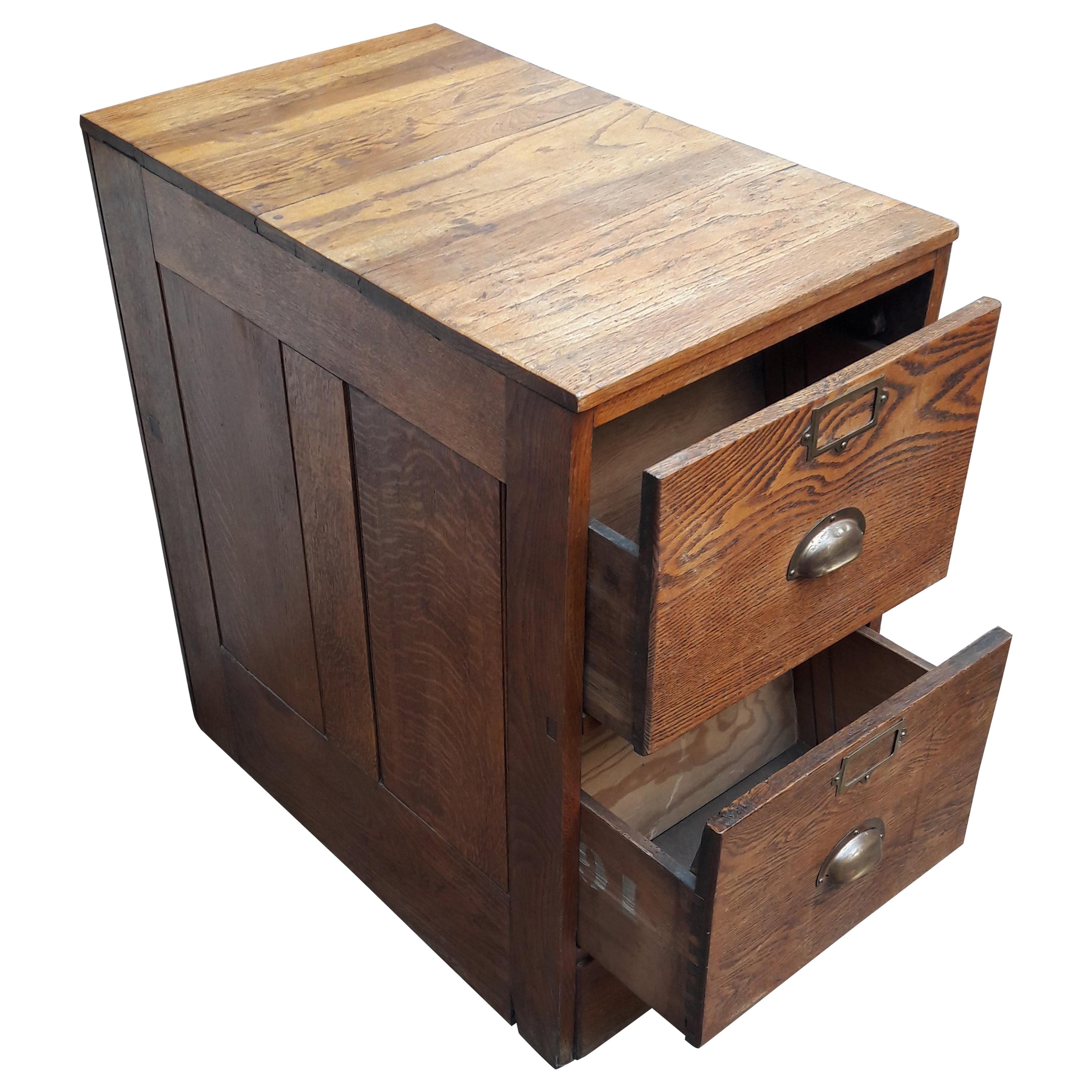 20th Century Oak Filing Cabinet For Sale