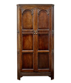 20th century oak Gothic revival wardrobe