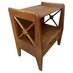 20th Century Oak Jacque Adnet Side Table, 1960s