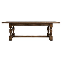 20th Century Oak Refectory Table with French Craftsmanship