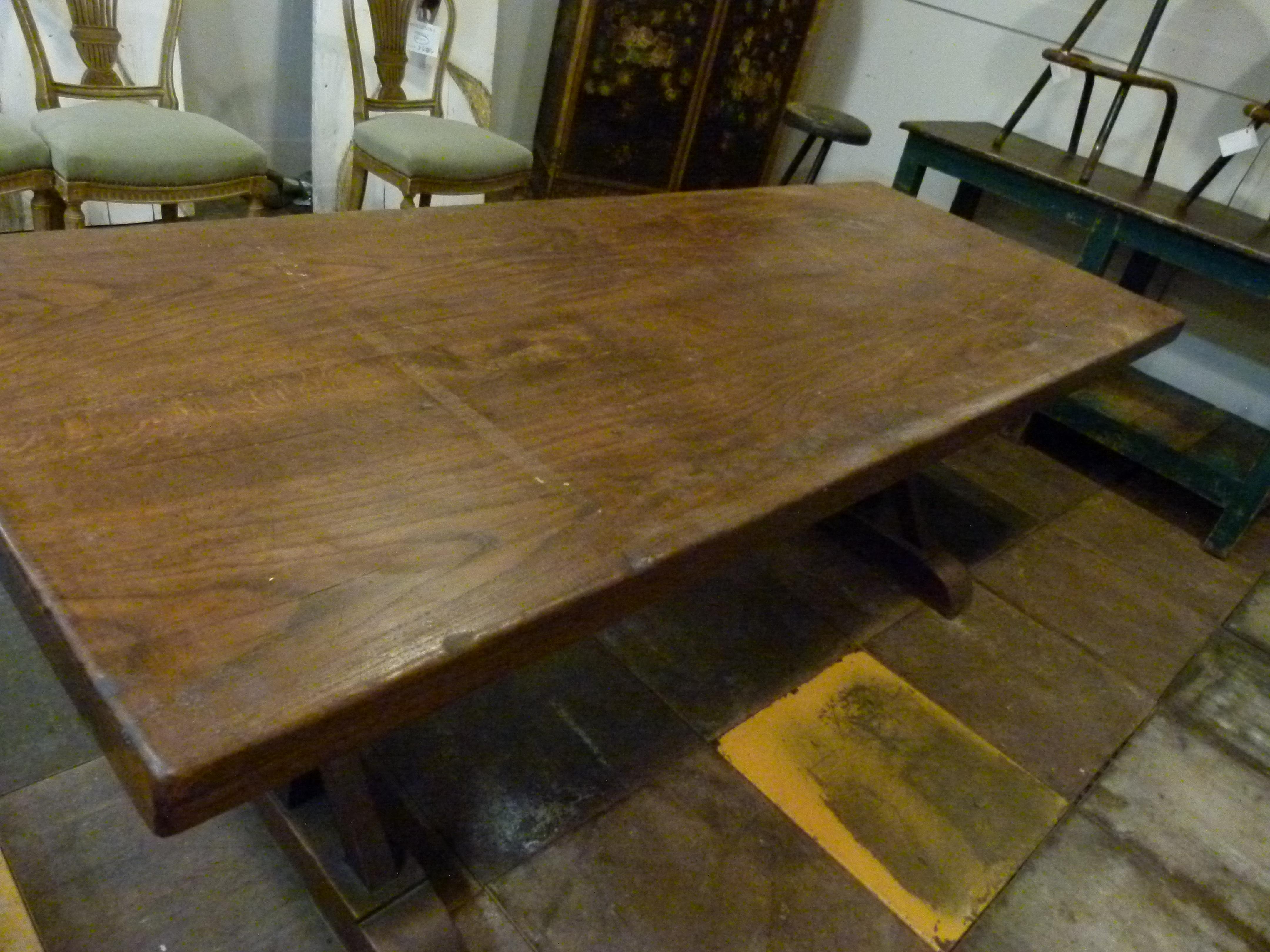 French 20th Century Oak Monastery Style Table, France