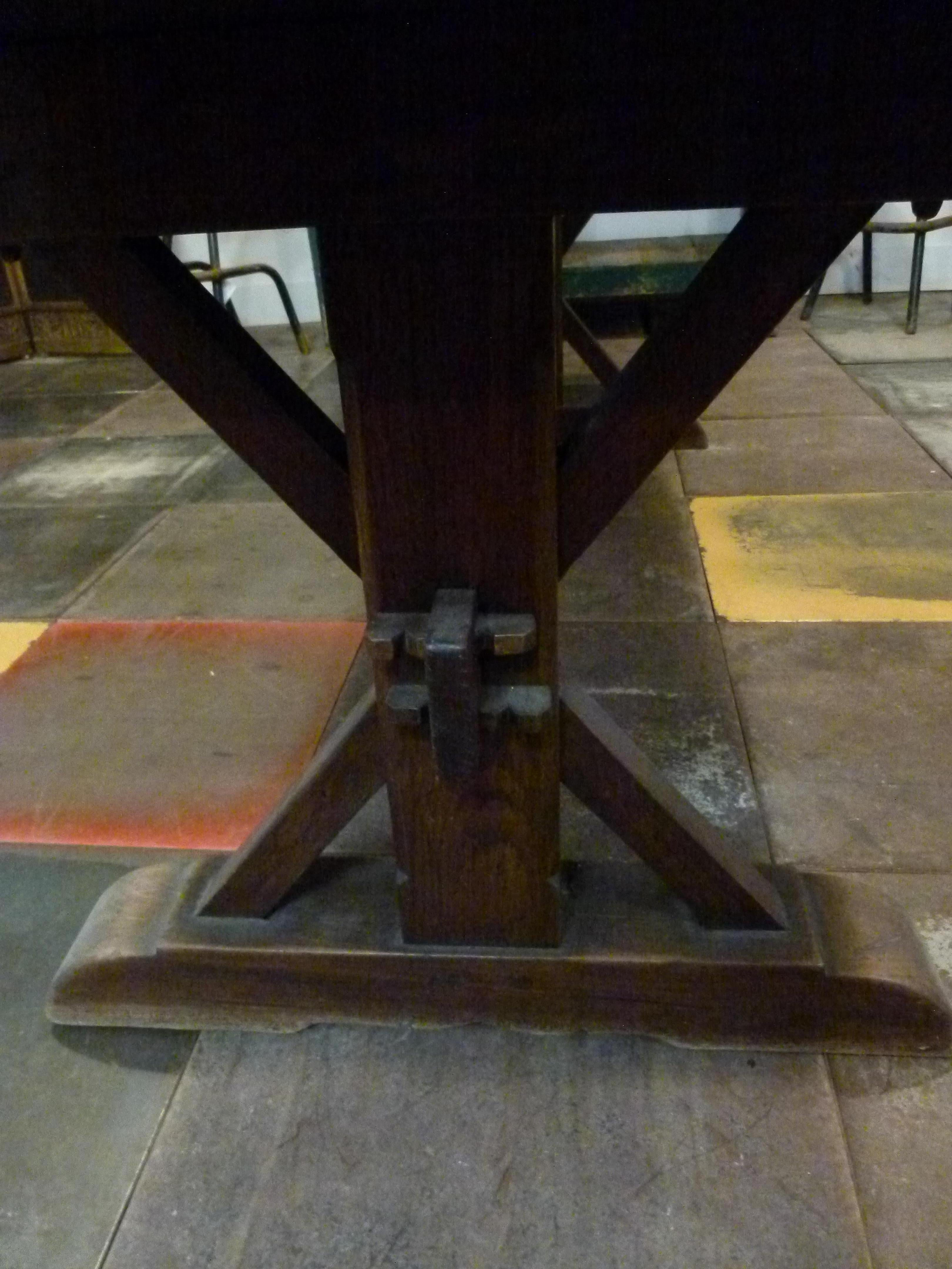 20th Century Oak Monastery Style Table, France 2