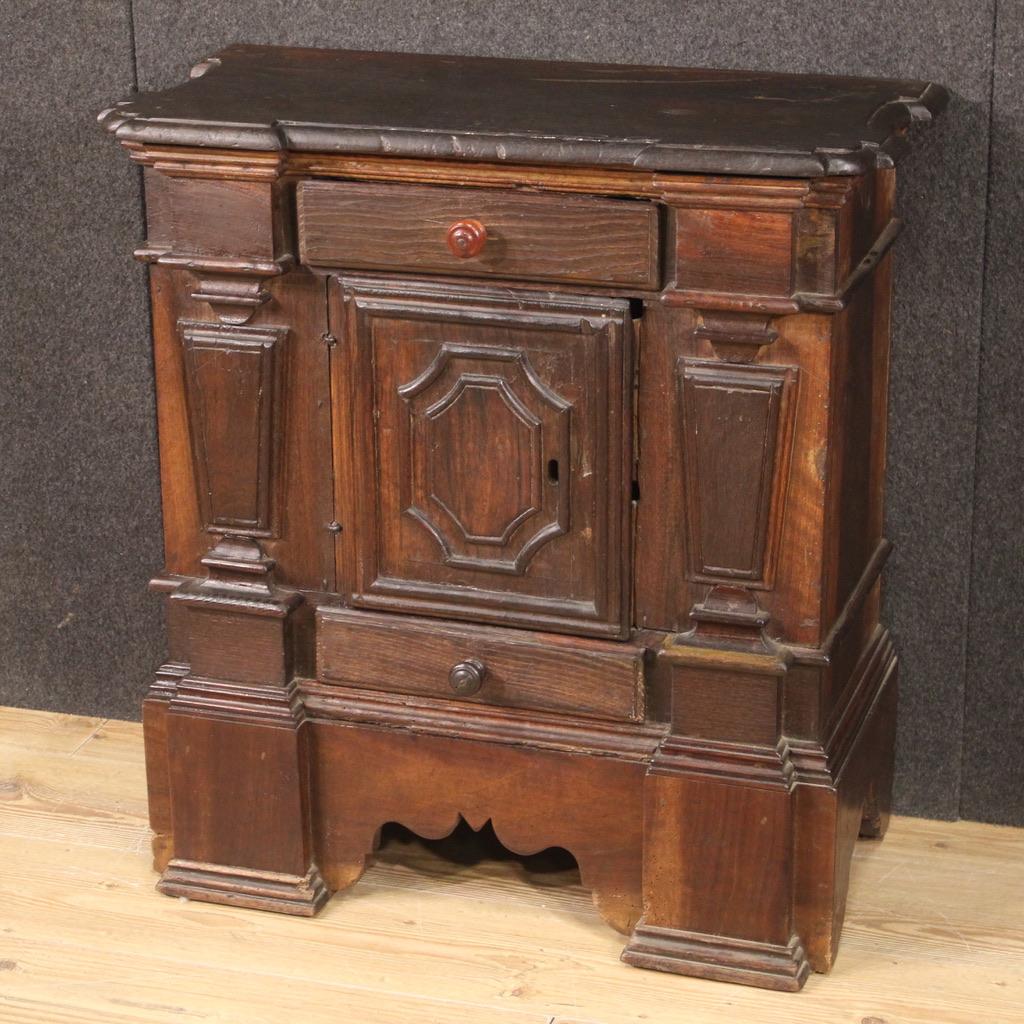Wood  20th Century oak, walnut and fruitwood Italian Louis XIV Style Cabinet, 1950s For Sale