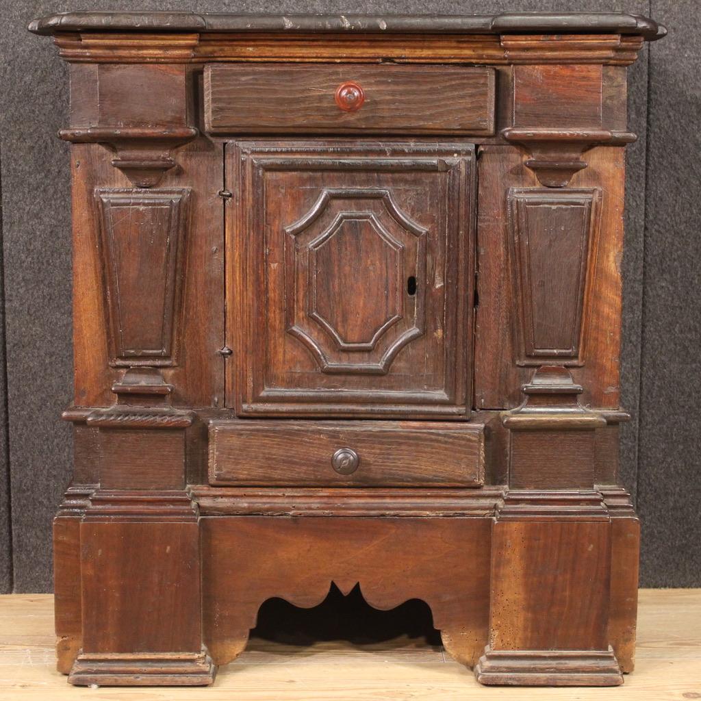  20th Century oak, walnut and fruitwood Italian Louis XIV Style Cabinet, 1950s For Sale 4