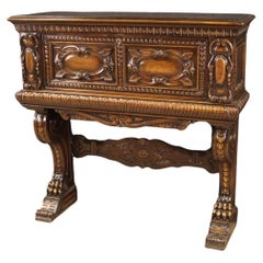 cabinet de bar en bois de chêne du 20e siècle de style baroque français, 1940