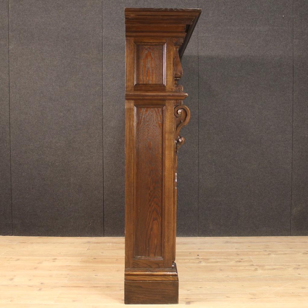 20th Century Oak Wood French Baroque Style Bookcase, 1960s For Sale 6