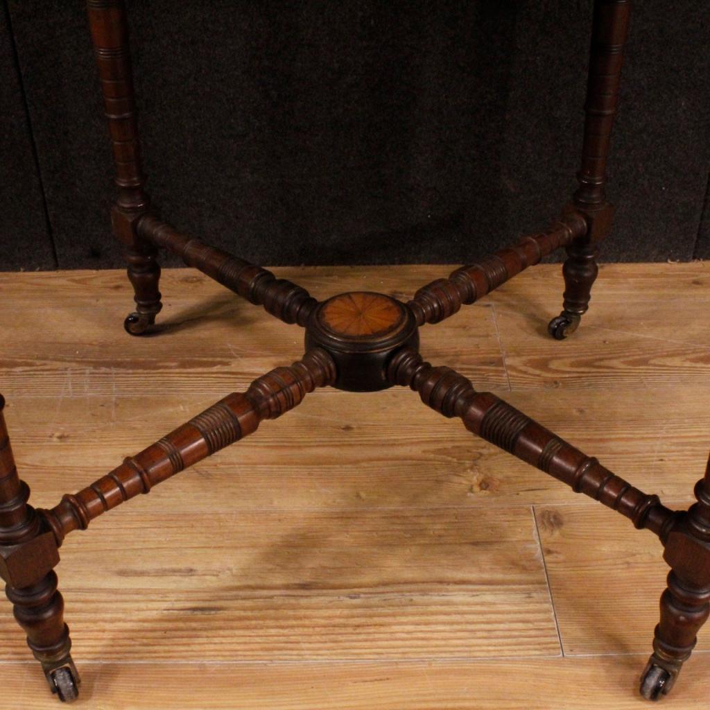 20th Century Octagonal Inlaid Palisander, Maple, Wood English Side Table, 1920s For Sale 3
