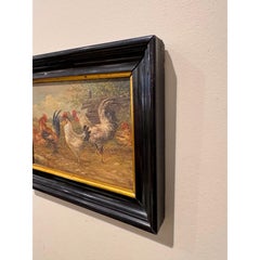 20th Century Oil on Board "Cockerals"