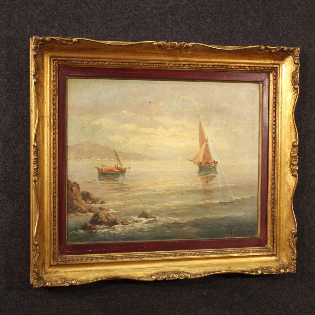 20th Century Oil on Board French Signed Landscape Painting, 1950 4