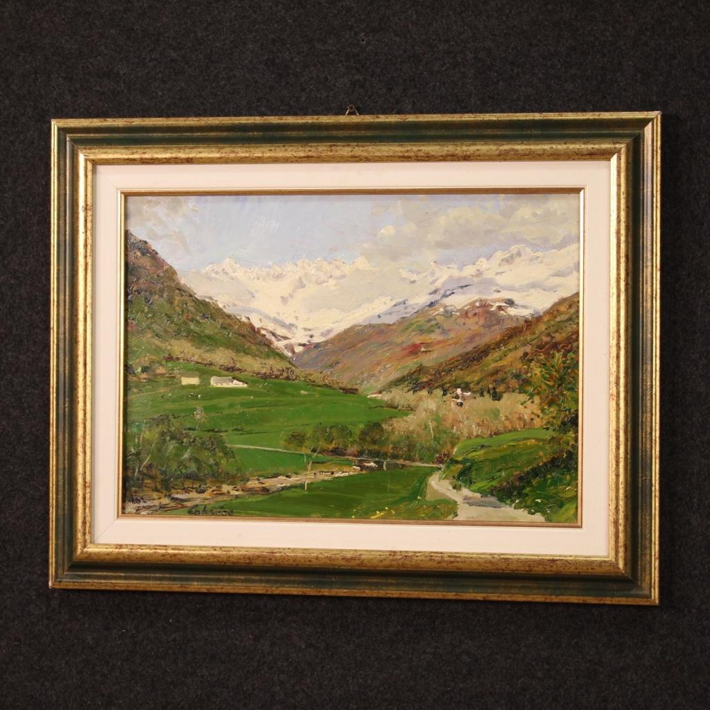 20th Century Oil on Board Impressionist Style Italian Painting Landscape, 1960 5