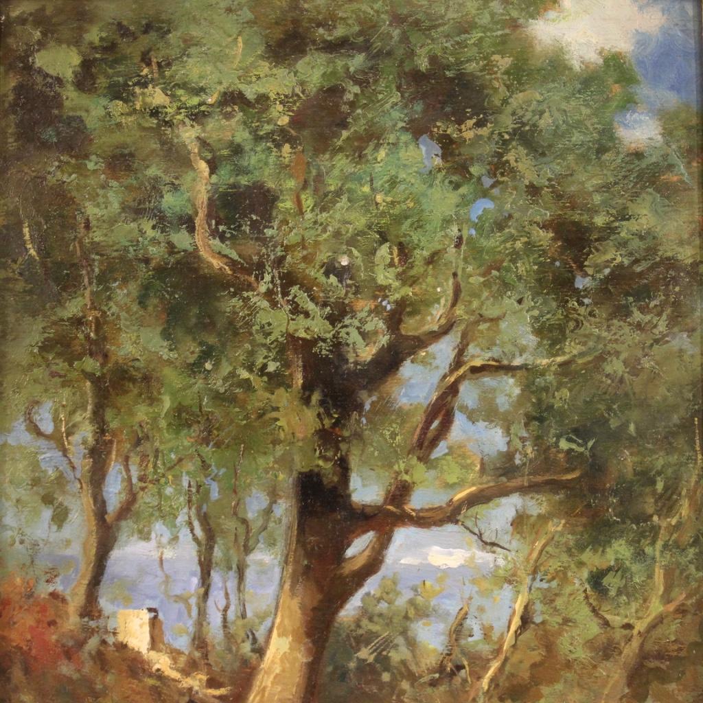 20th Century Oil on Board Italian Countryside Landscape Painting, 1930 For Sale 6