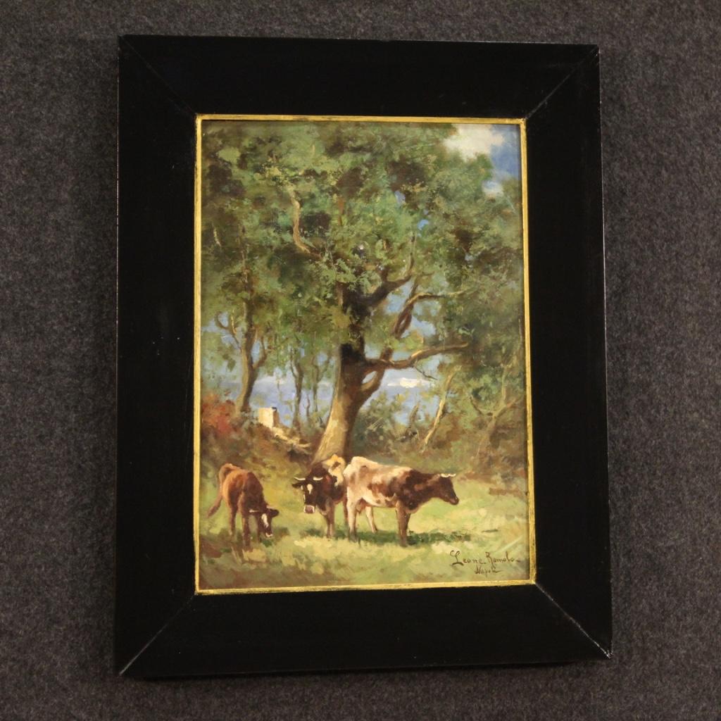 20th Century Oil on Board Italian Countryside Landscape Painting, 1930 For Sale 7
