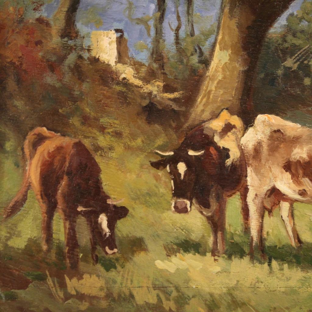 20th Century Oil on Board Italian Countryside Landscape Painting, 1930 For Sale 8