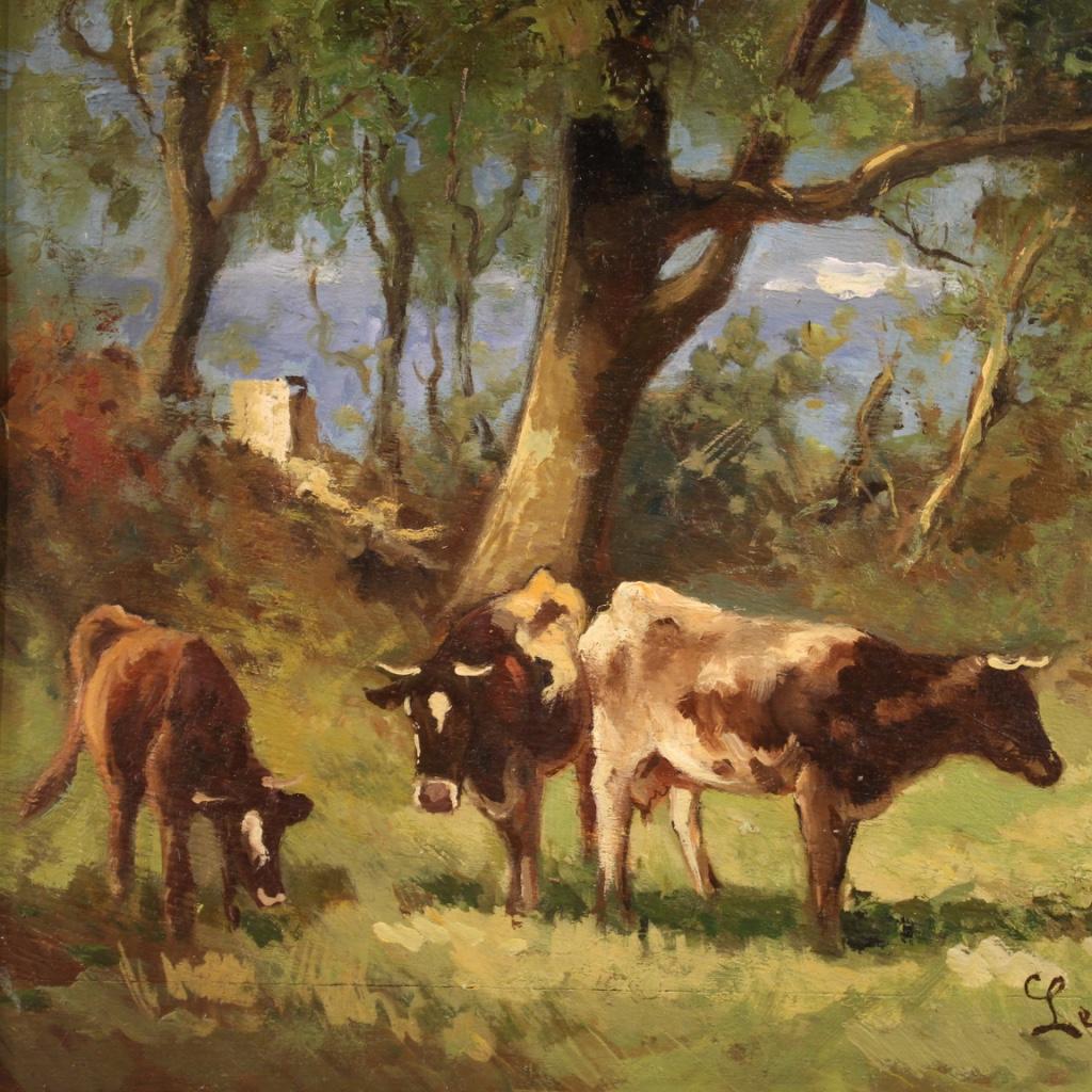 20th Century Oil on Board Italian Countryside Landscape Painting, 1930 For Sale 3