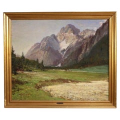 20th Century Oil on Board Italian Landscape Signed Bentivoglio Painting