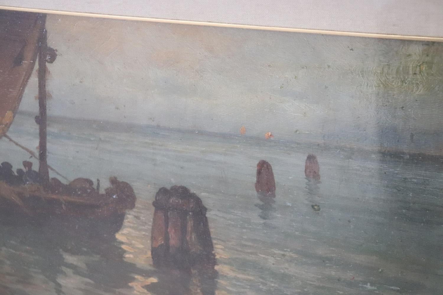 Pittura a olio su tavola, Marina, Firmata In condizioni ottime in vendita a Casale Monferrato, IT