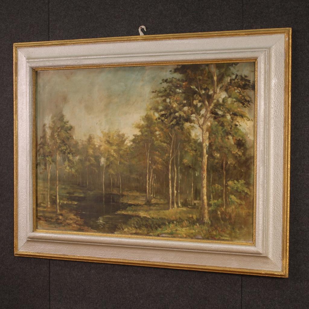 20th Century Oil on Board Italian Signed and Dated Landscape Painting, 1939 For Sale 3