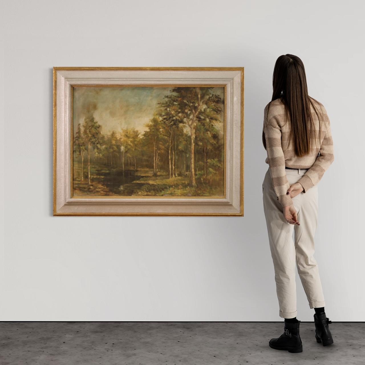 20th Century Oil on Board Italian Signed Dated Landscape Woodland Painting, 1939 In condizioni buone in vendita a Vicoforte, Piedmont